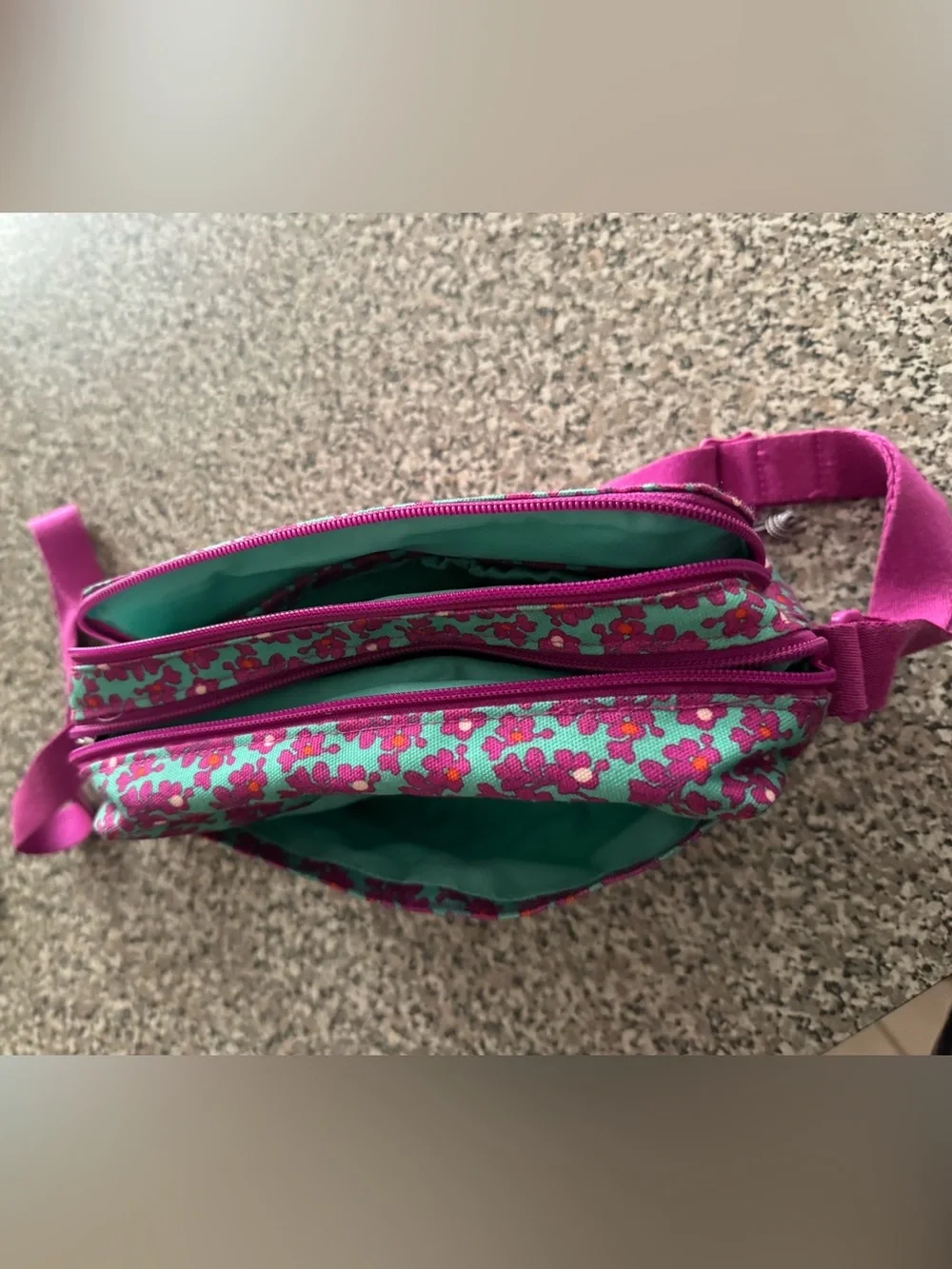 Vera Bradley Pink and Aqua Floral Cosmetic Wristlet
